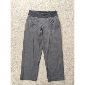 (V) Prana Women capri pants hiking casual sport training climbing gray sz L